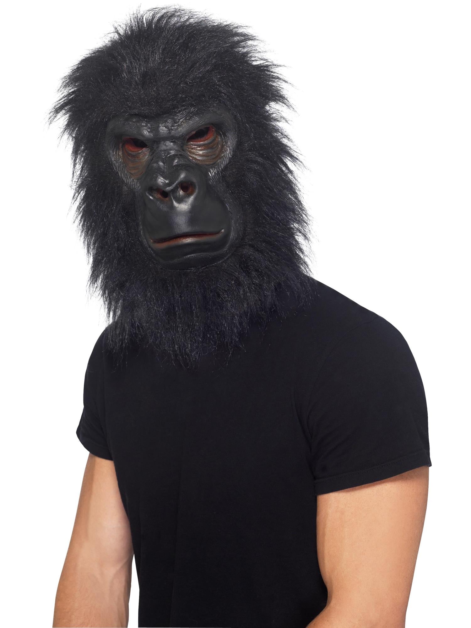 smiffys-fever-gorilla-maske-latex-schwarz-mit-fell image 1