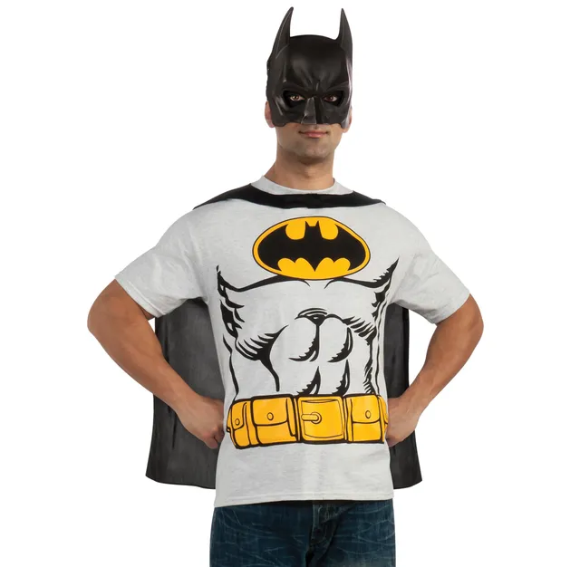 rubie-s-deluxe-batman-t-shirt-kost-m-herren-gr-e-m-mit-cape image 1