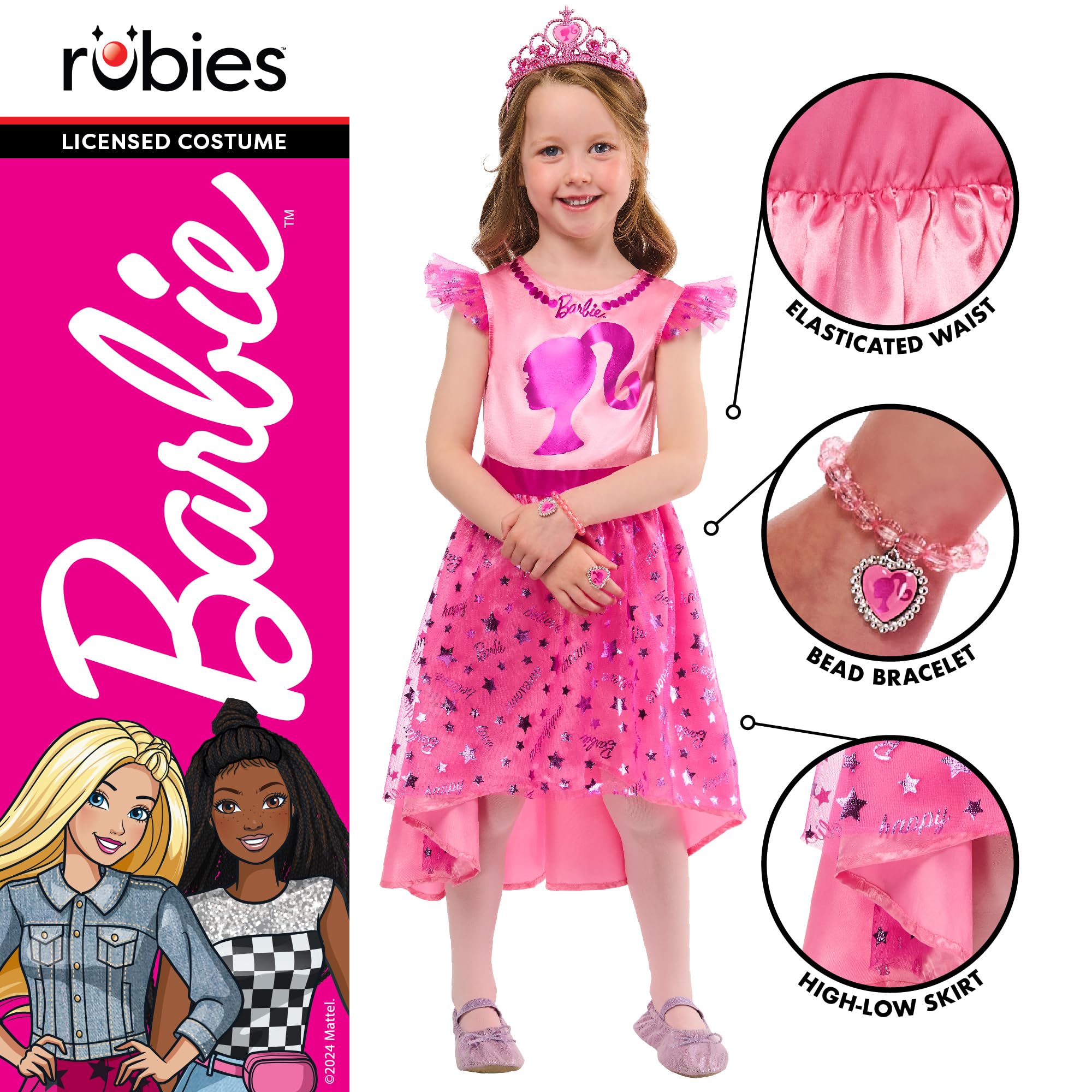 rubie-s-deluxe-barbie-kost-mset-kinder-4-6-jahre-rosa image 5
