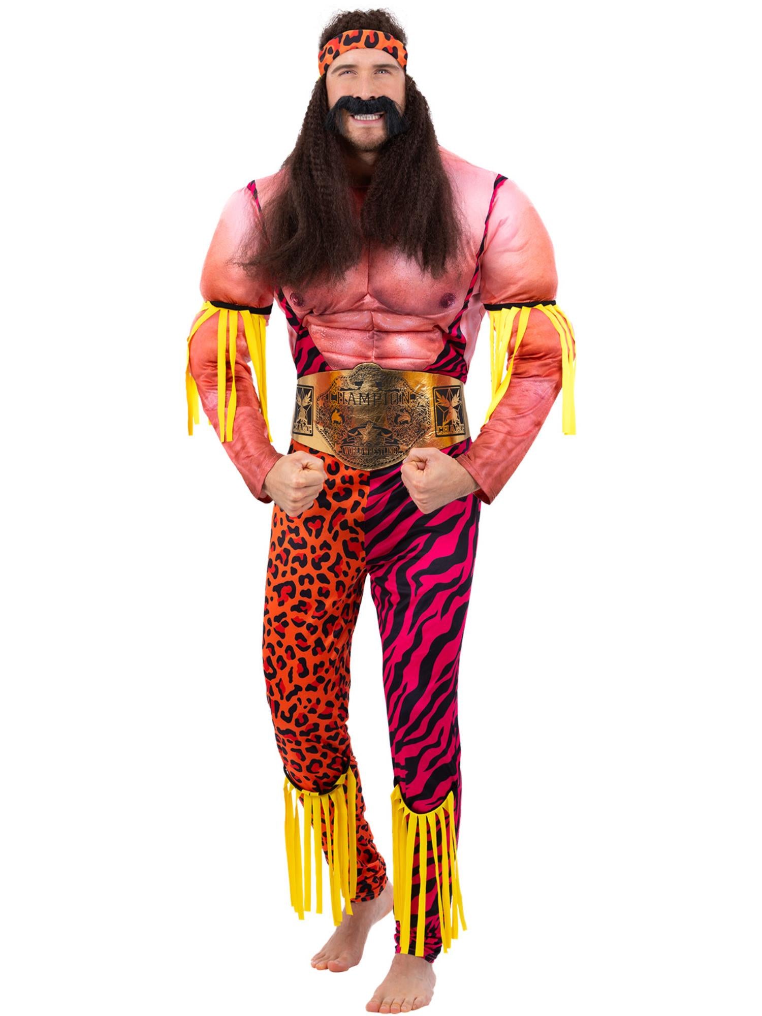 smiffys-fever-wrestler-kost-m-herren-muskel-overall-m-bunt image 2