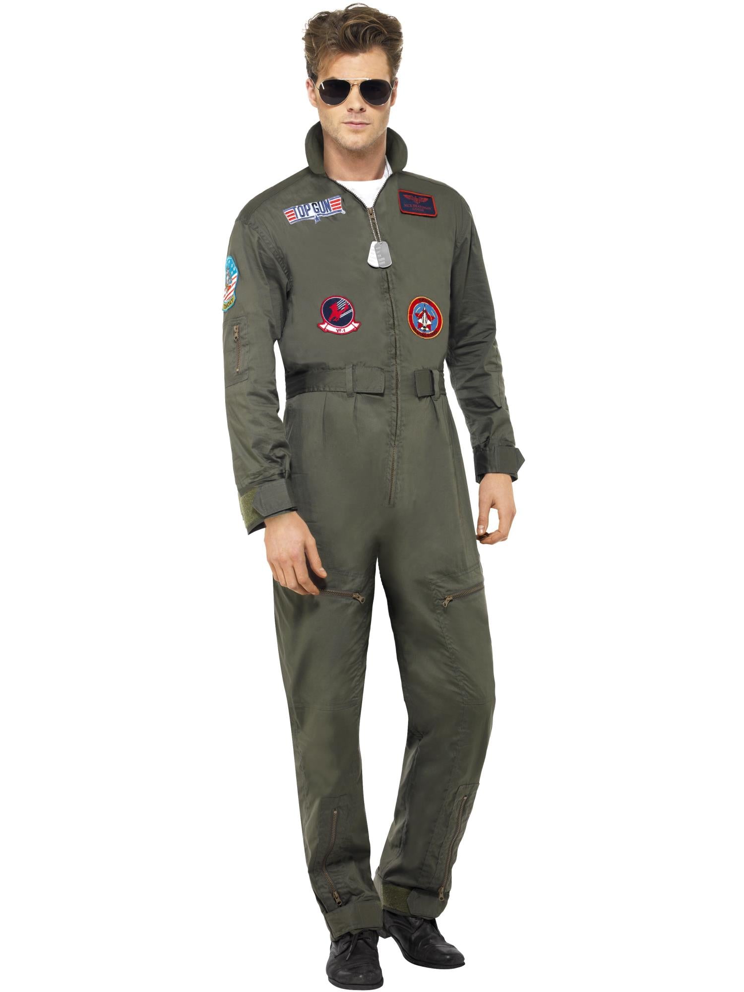 smiffys-fever-top-gun-kost-m-herren-gr-n-overall-m image 1