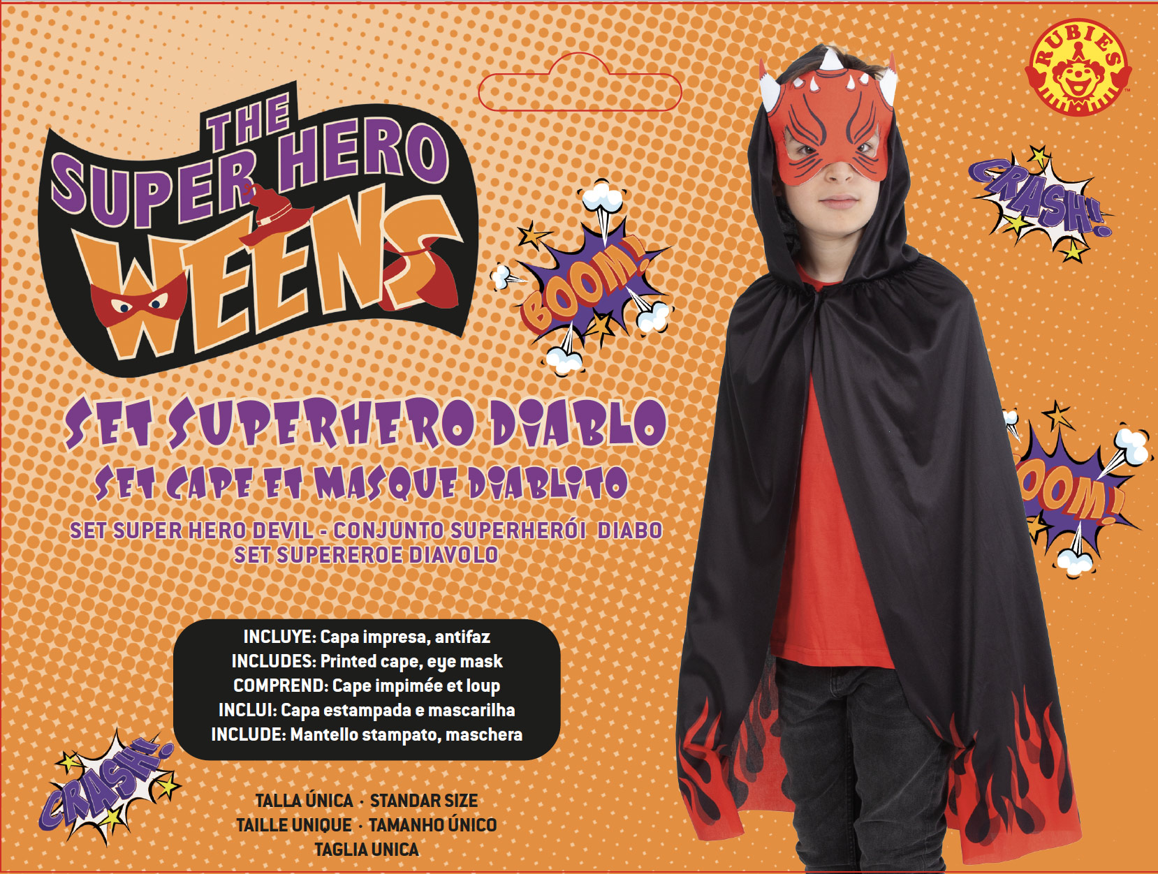 rubies-diablito-super-cape-maske-teufel-kost-m-kinder-3-8-jahre image 3