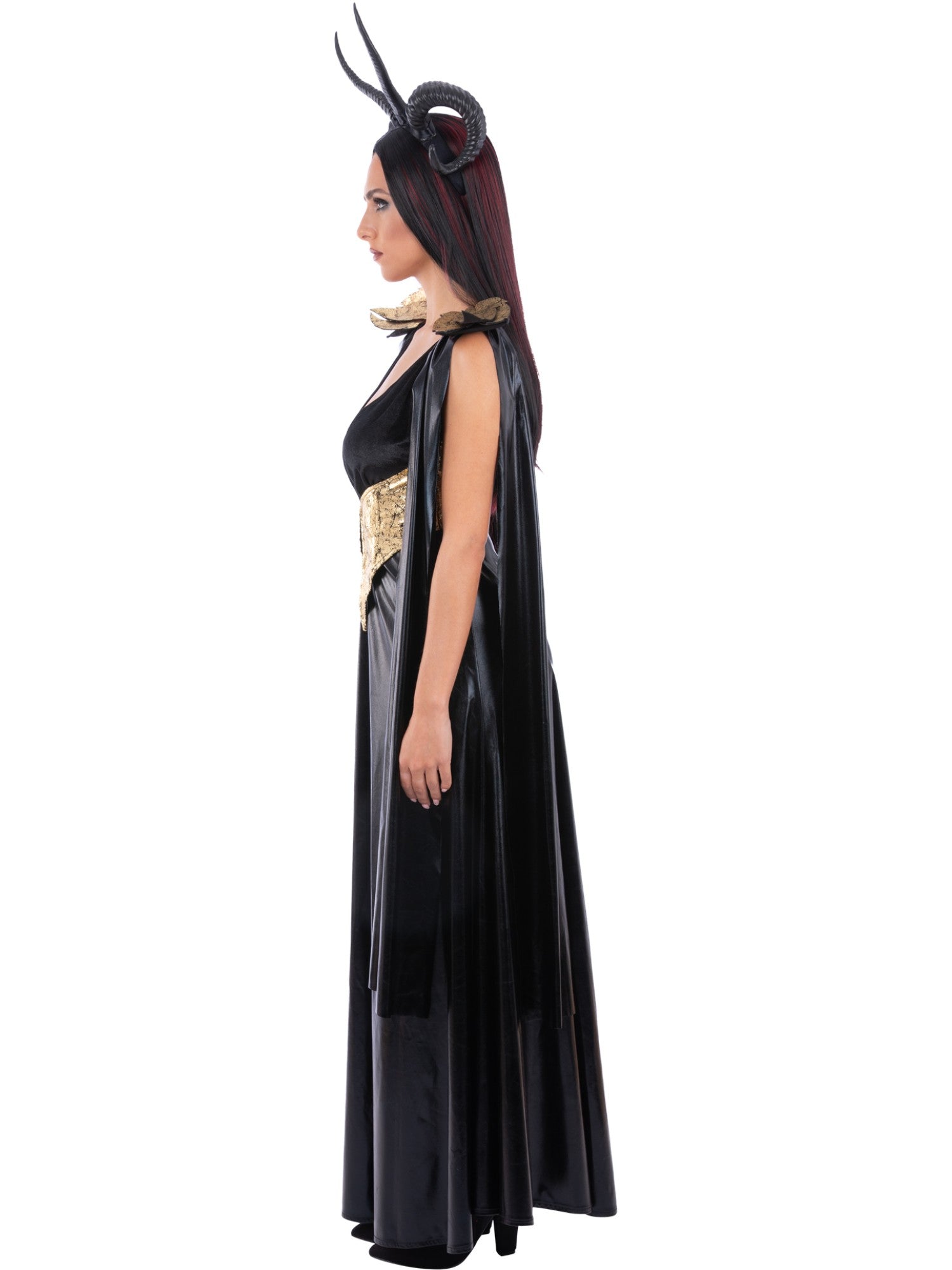 smiffys-fever-evil-queen-kost-m-damen-m-schwarz-gold image 3