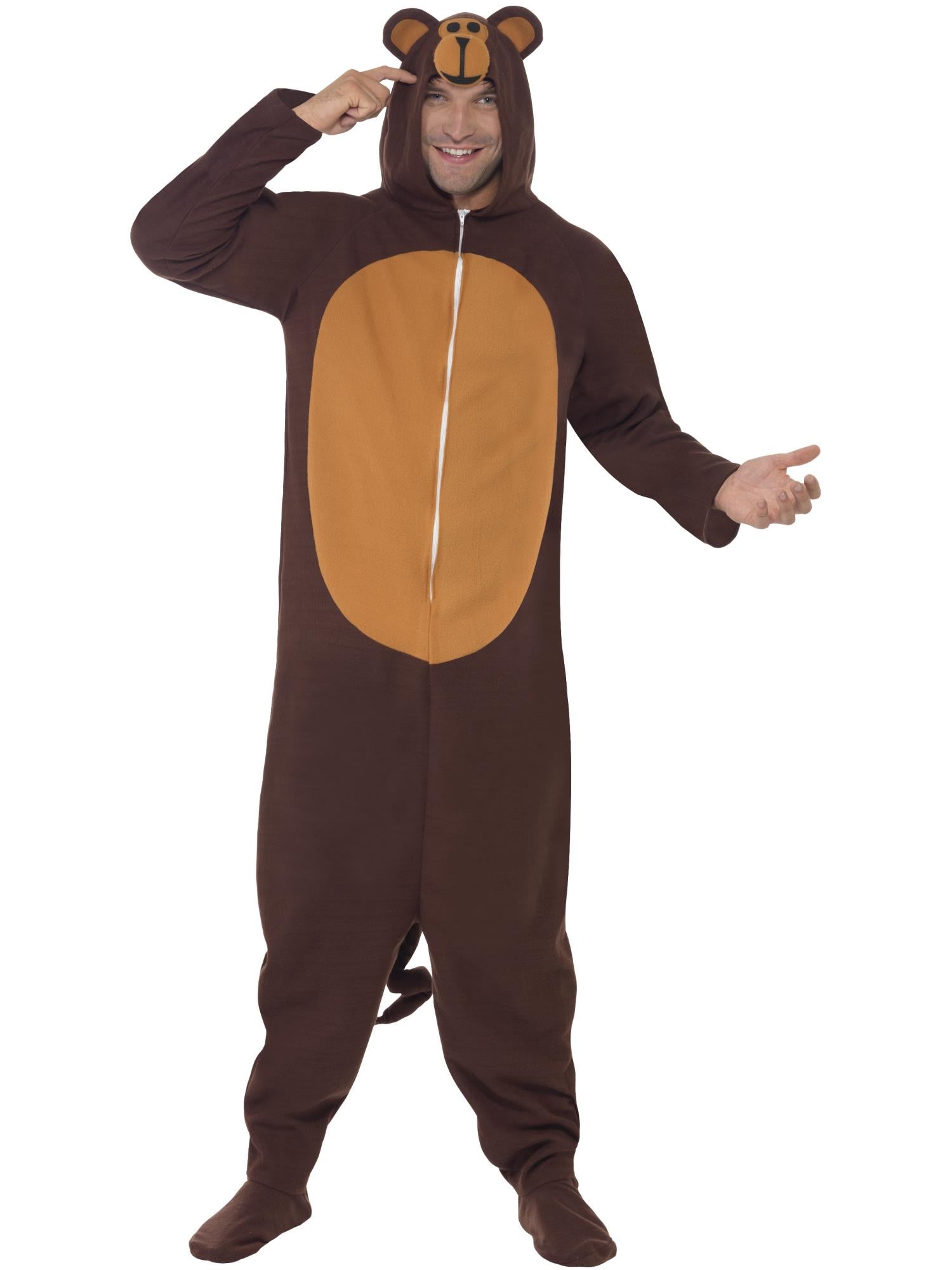 smiffys-fever-affen-kost-m-overall-braun-kapuze-m image 1
