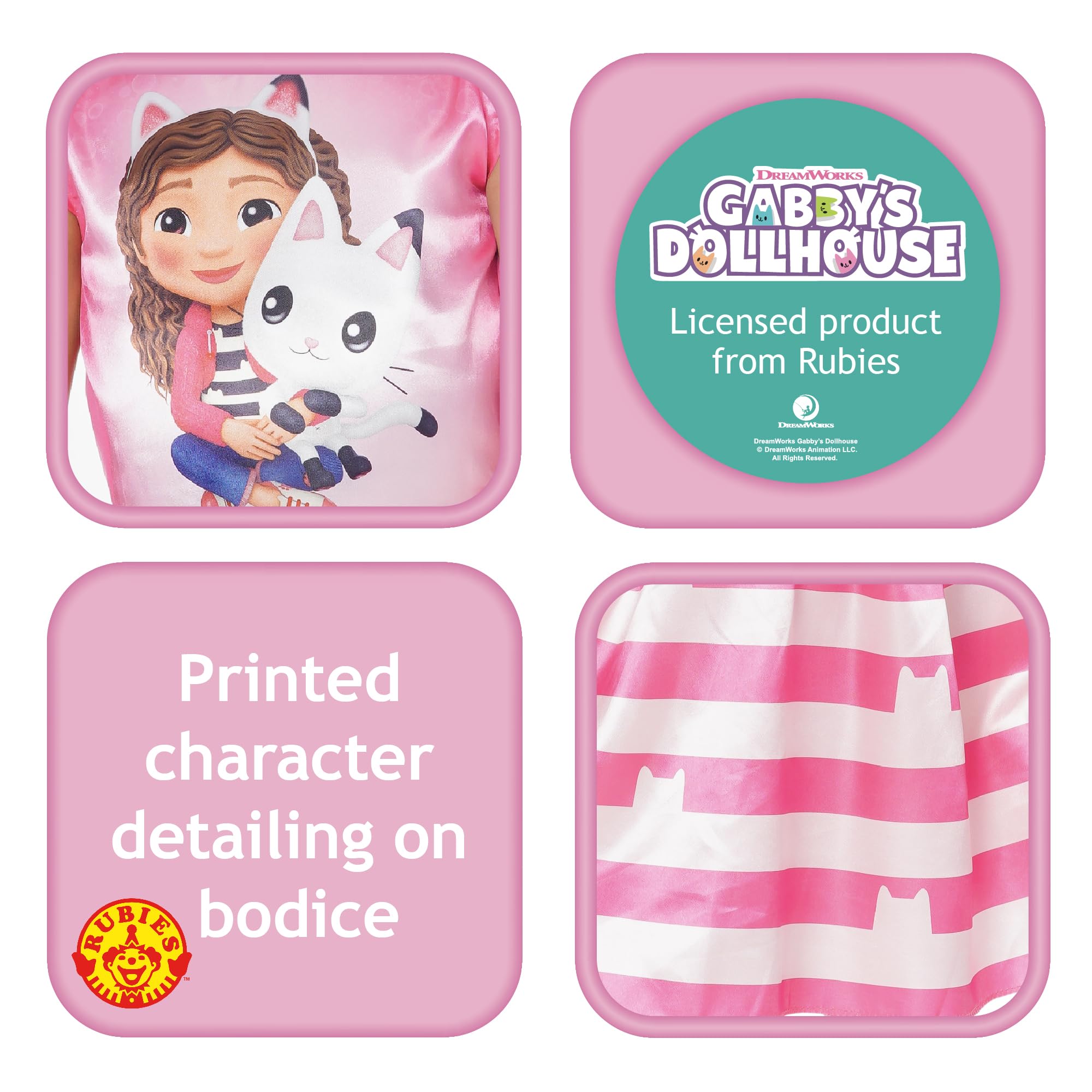 rubie-s-deluxe-gabby-dollhouse-kost-m-m-dchen-kleid-stirnband image 3