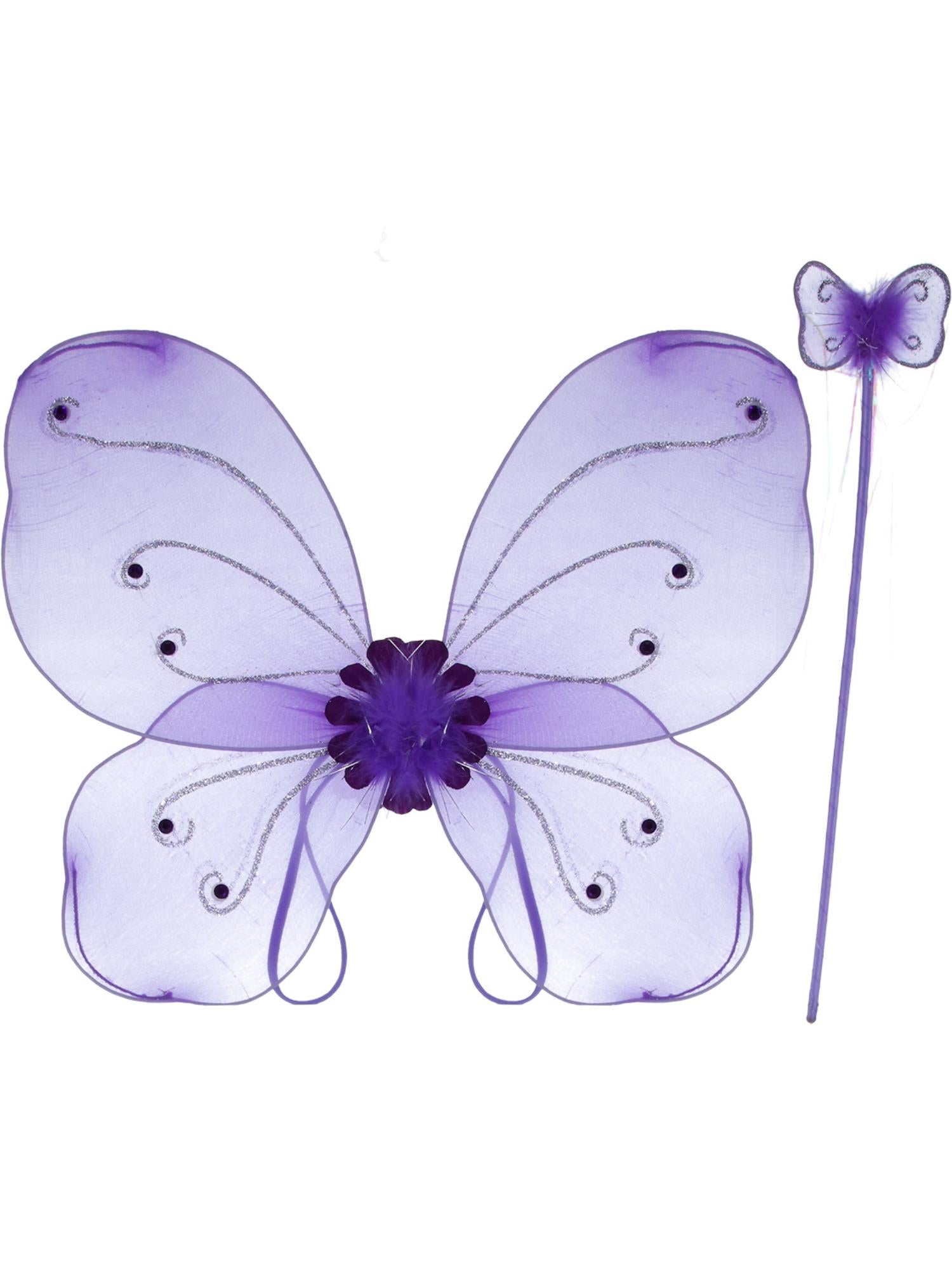 smiffys-fever-schmetterling-fl-gel-zauberstab-lila image 2