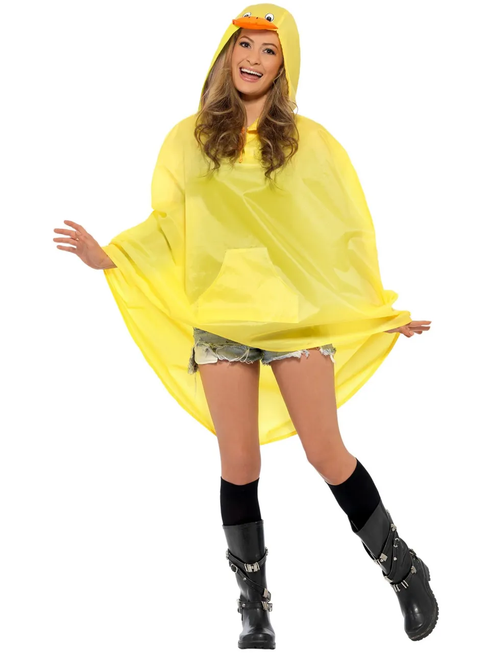 smiffys-fever-enten-poncho-gelb-one-size-mit-tasche image 1