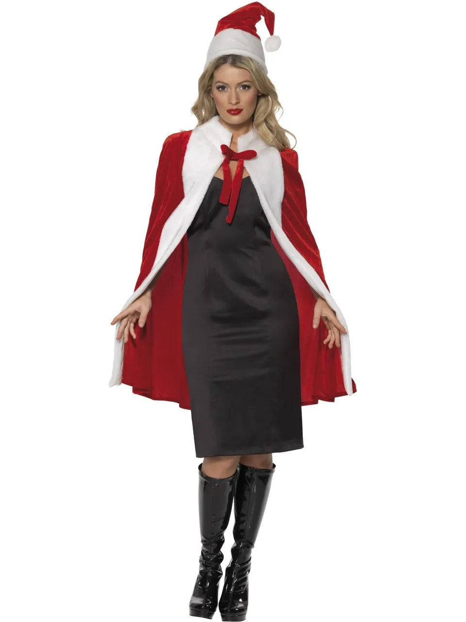 smiffys-fever-santa-kost-m-damen-rot-cape-hut image 1