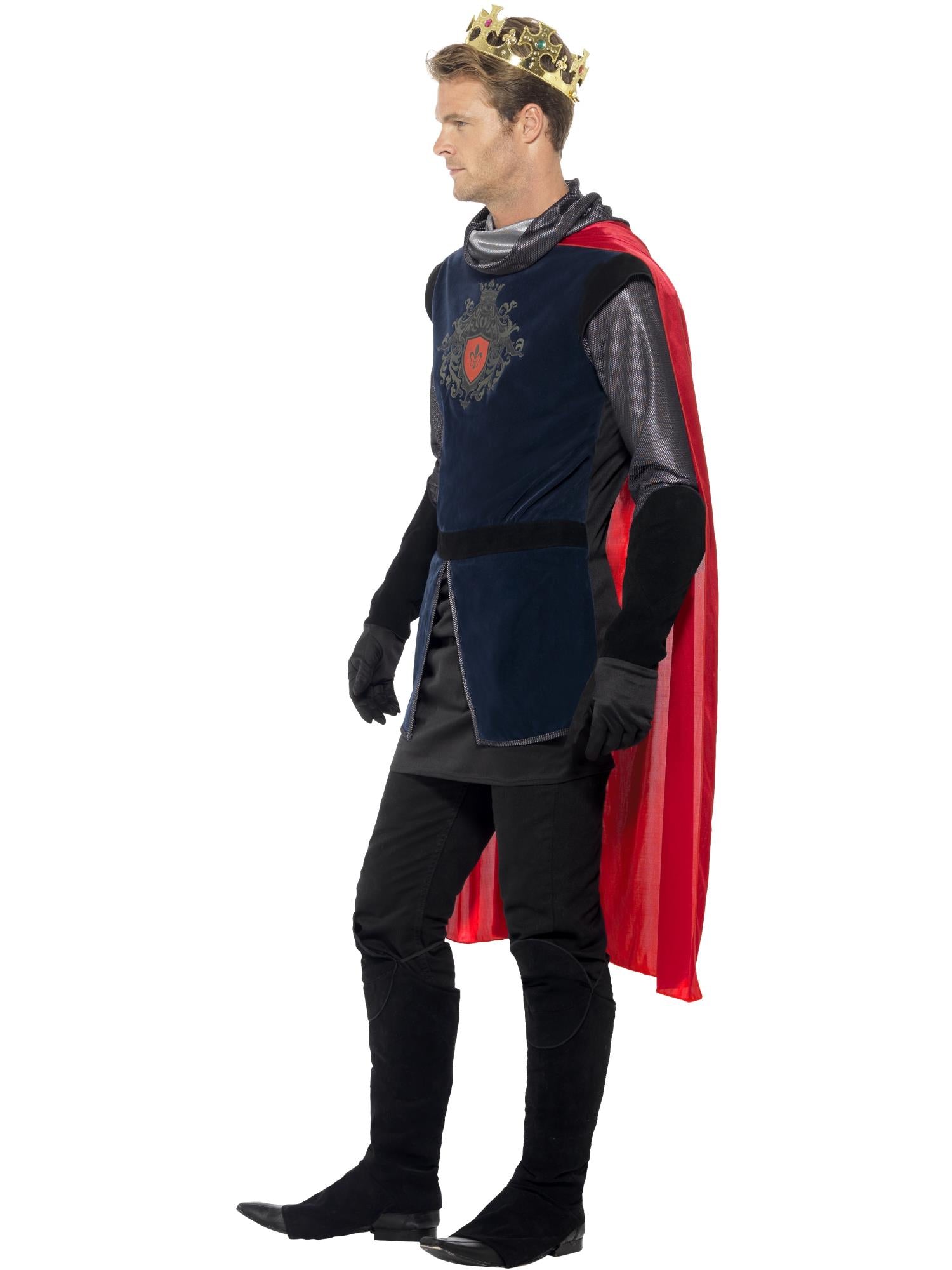 smiffys-fever-king-arthur-kost-m-herren-blau-rot-5-tlg image 3