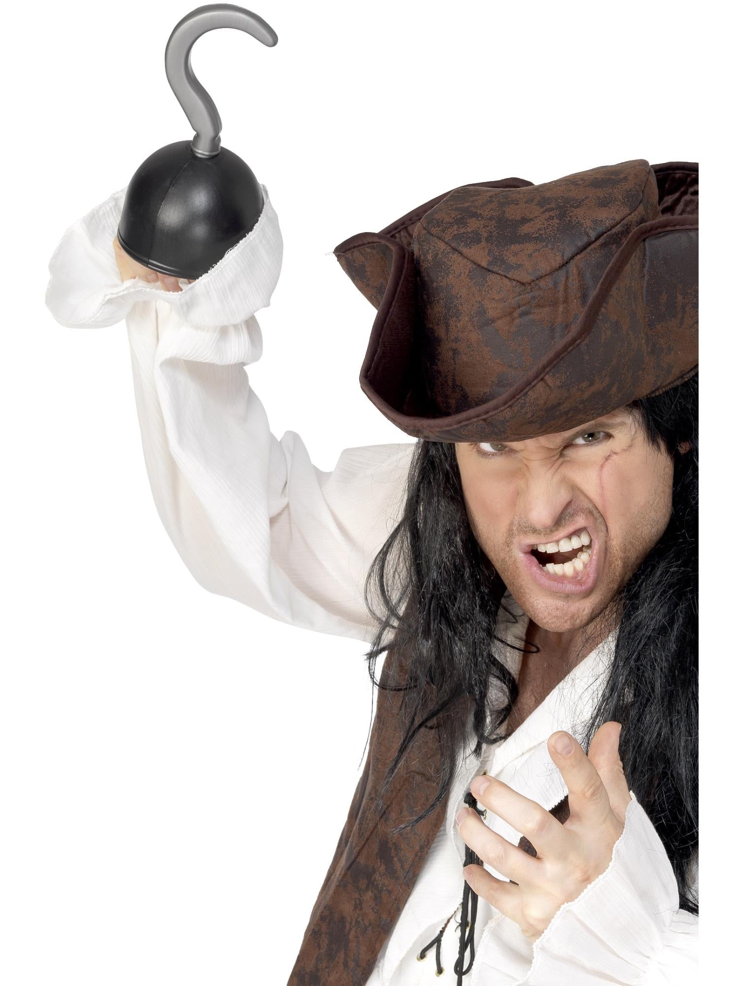 smiffys-fever-piratenhaken-schwarz-silber-hakenhand image 2