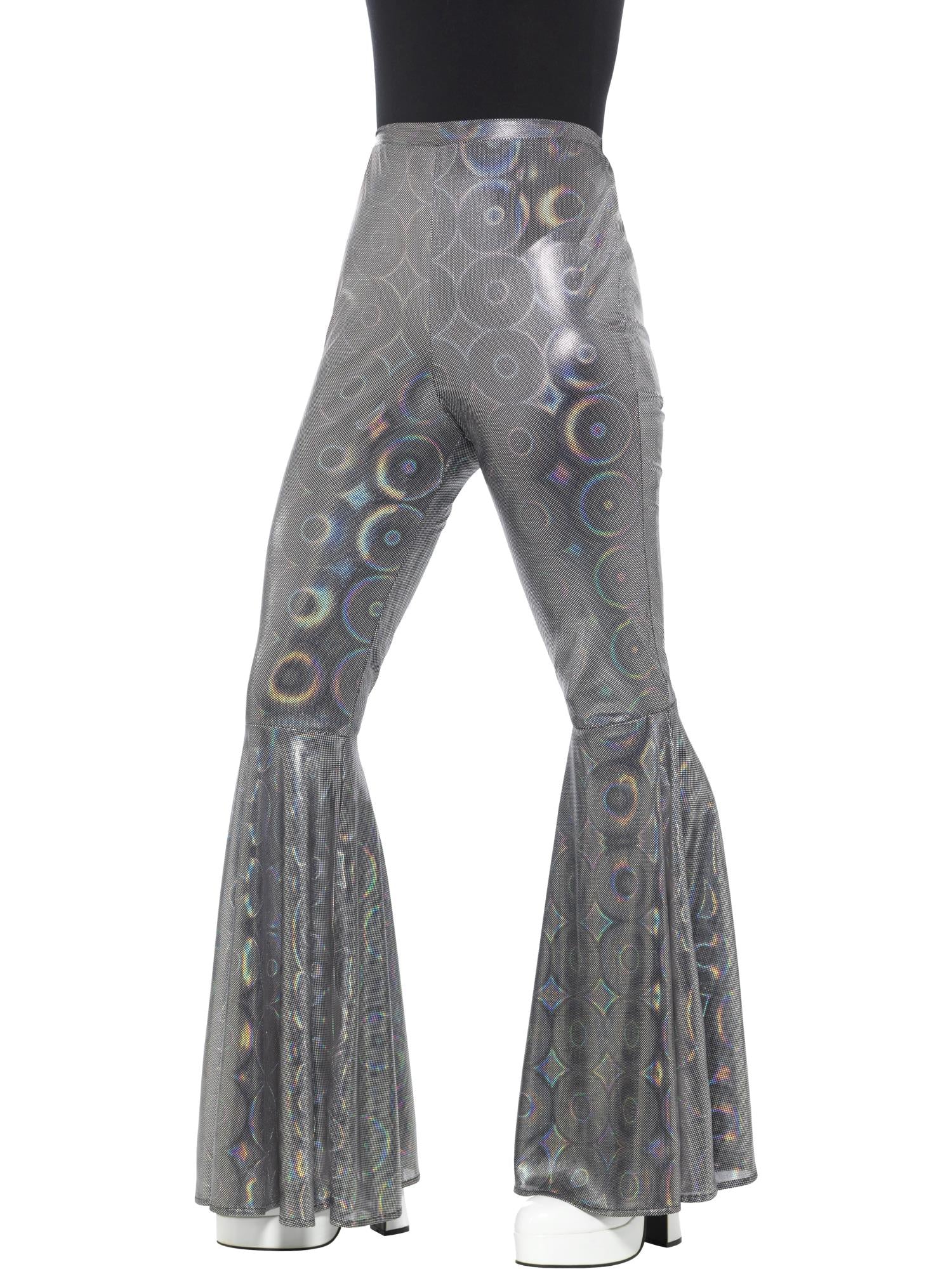 smiffys-fever-schlaghose-silber-damen-70er-disco-holographic image 1