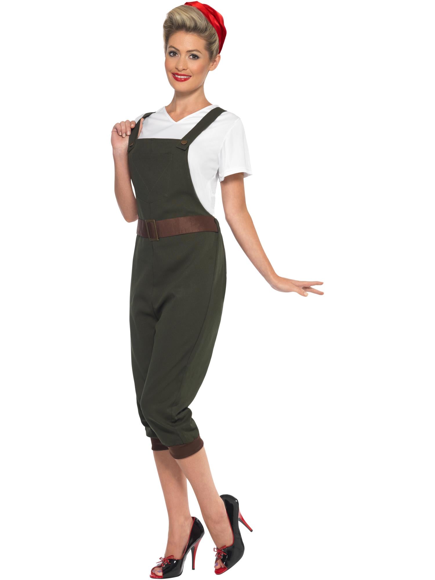 smiffys-fever-ww2-land-girl-kost-m-gr-n-damen image 4