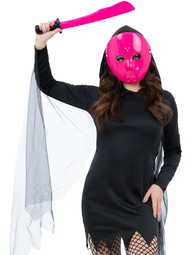 smiffys-fever-hockey-maske-machete-set-pink-schwarz image 1