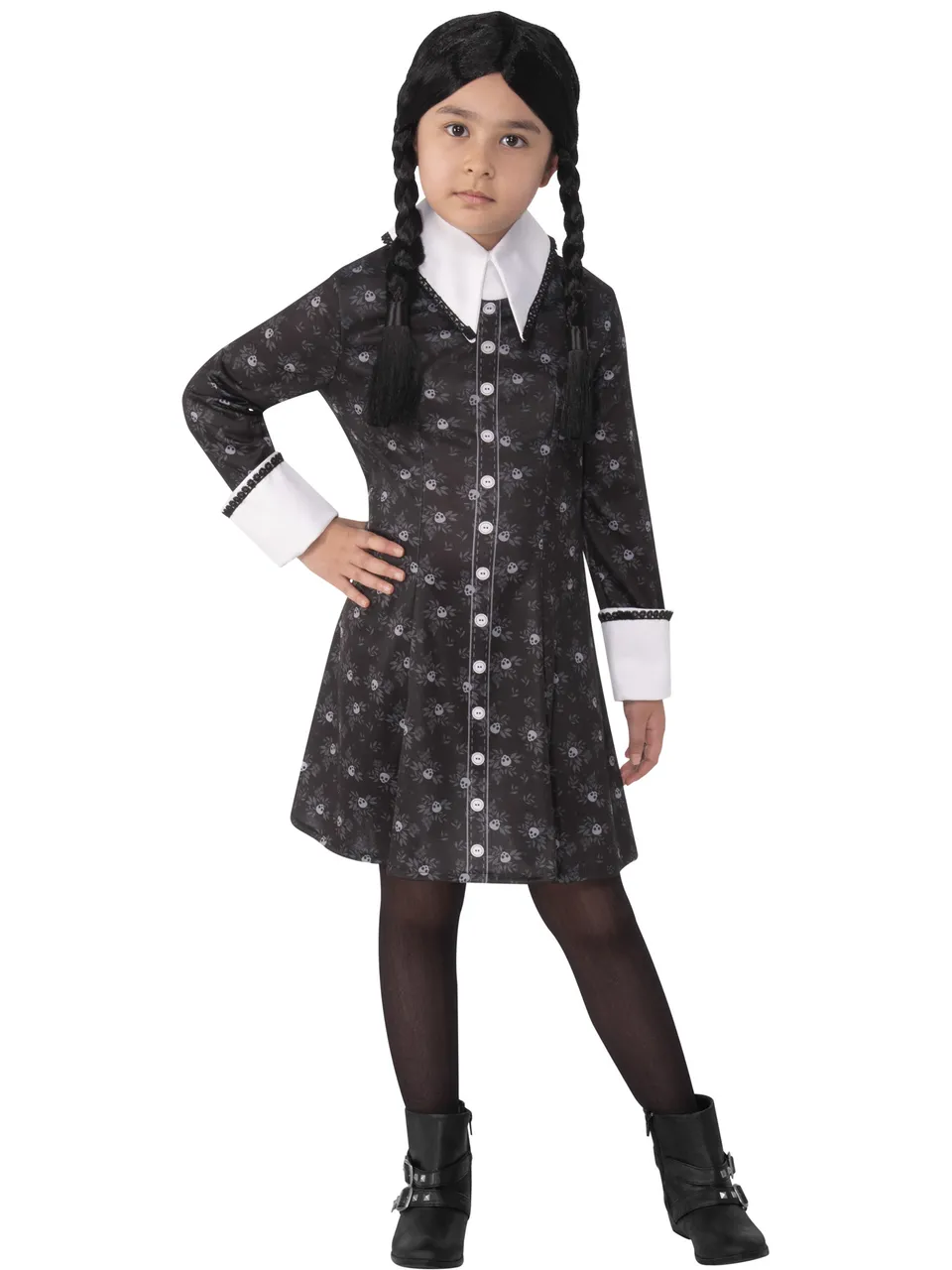 rubies-wednesday-addams-kost-m-kleid-schwarz-langarm image 1