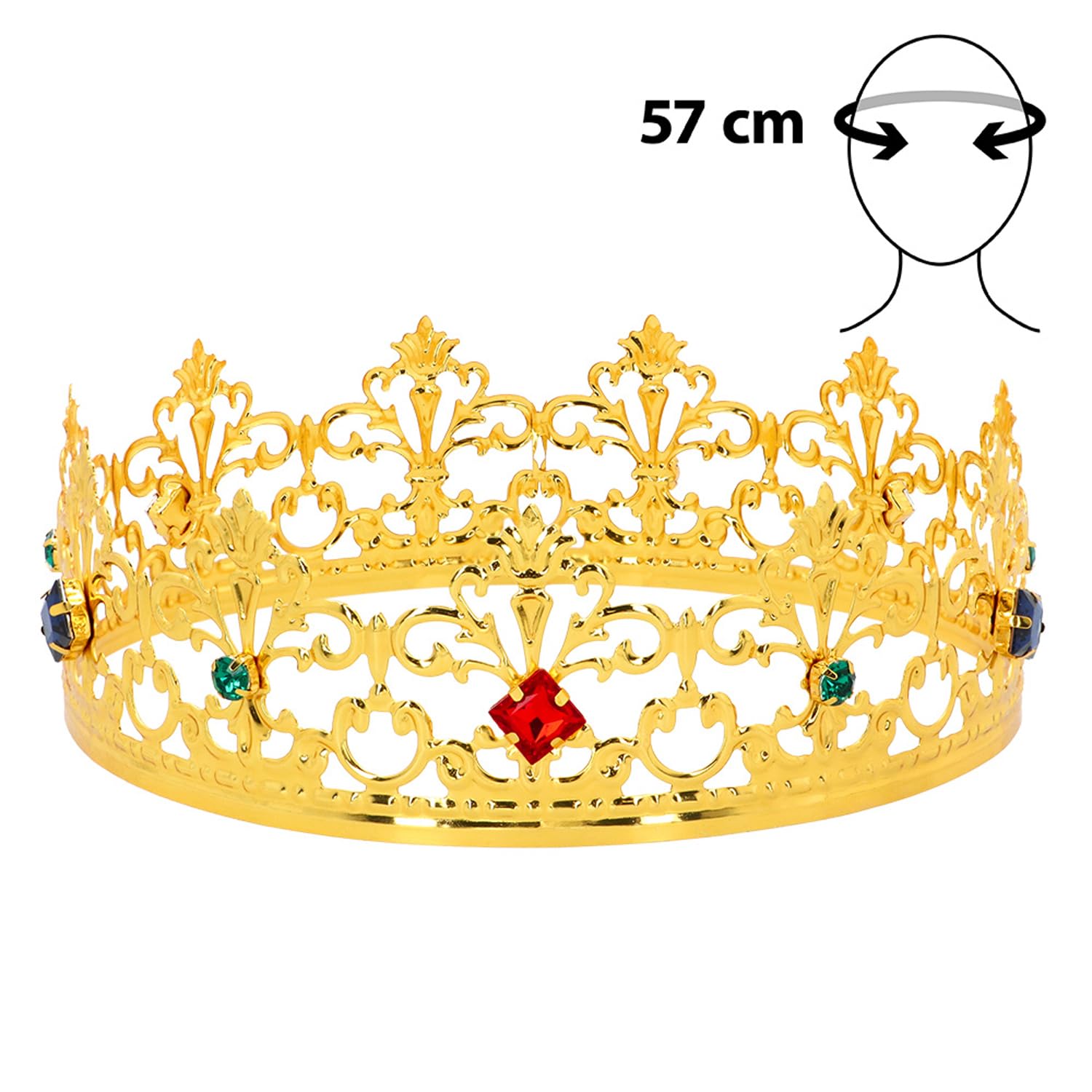 boland-imperial-krone-aus-metall-57-cm-mit-steinen image 2
