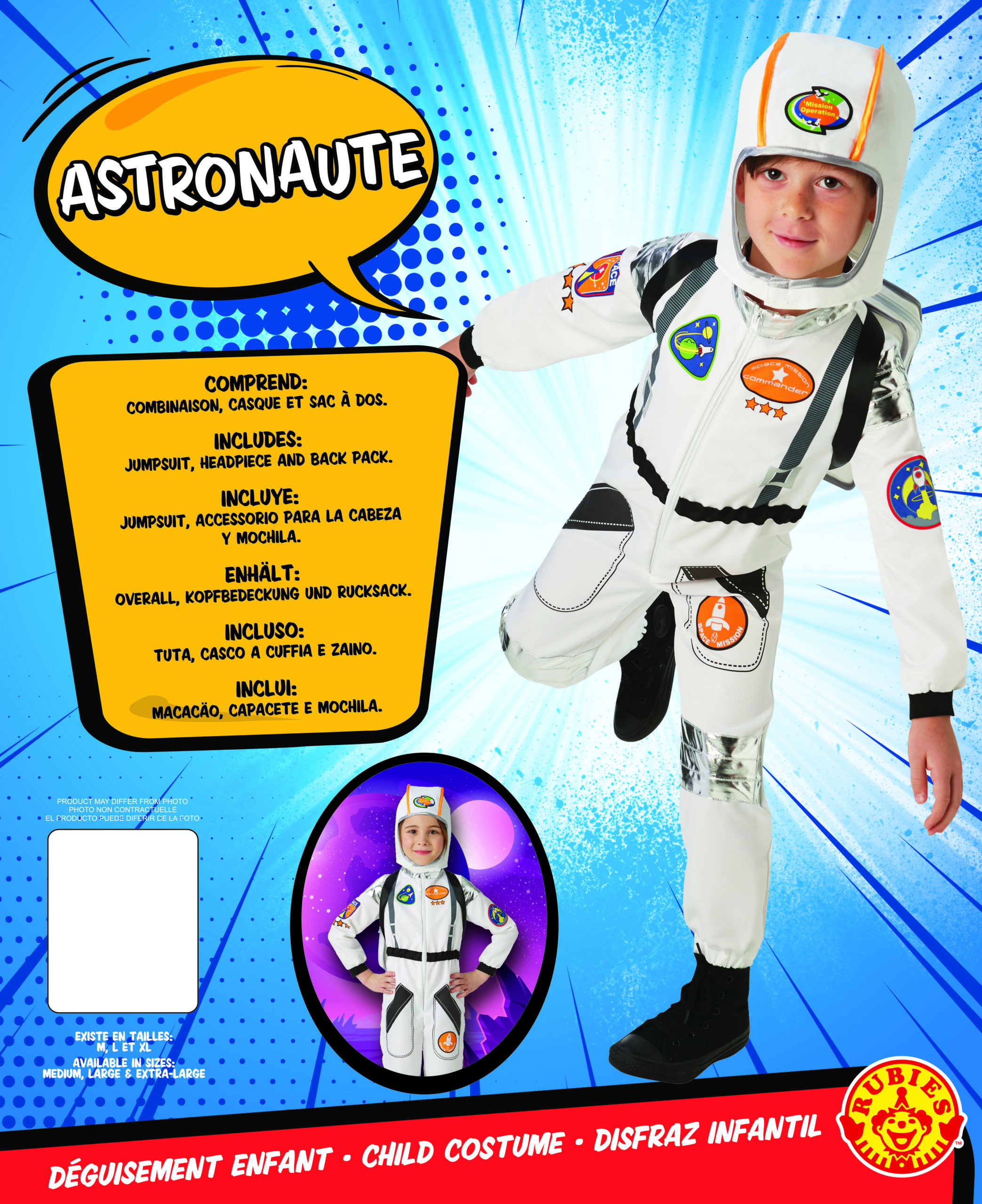 rubies-astronaut-kost-m-wei-mit-helm-und-rucksack image 6