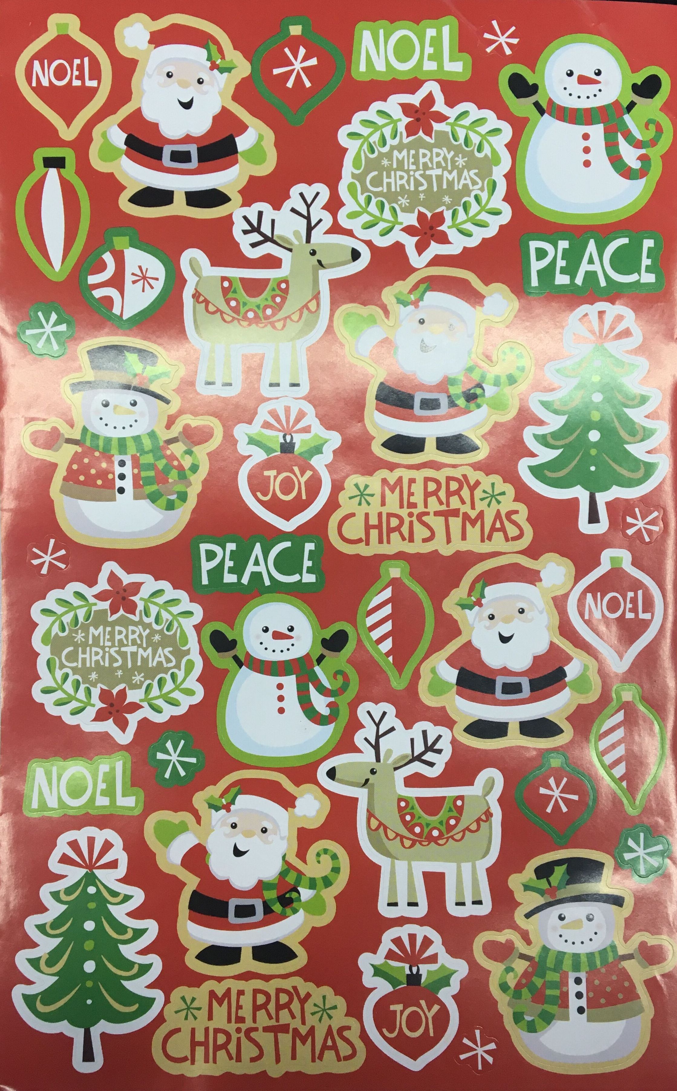 rubies-d-coration-weihnachtssticker-rot-gr-n-bogen image 2