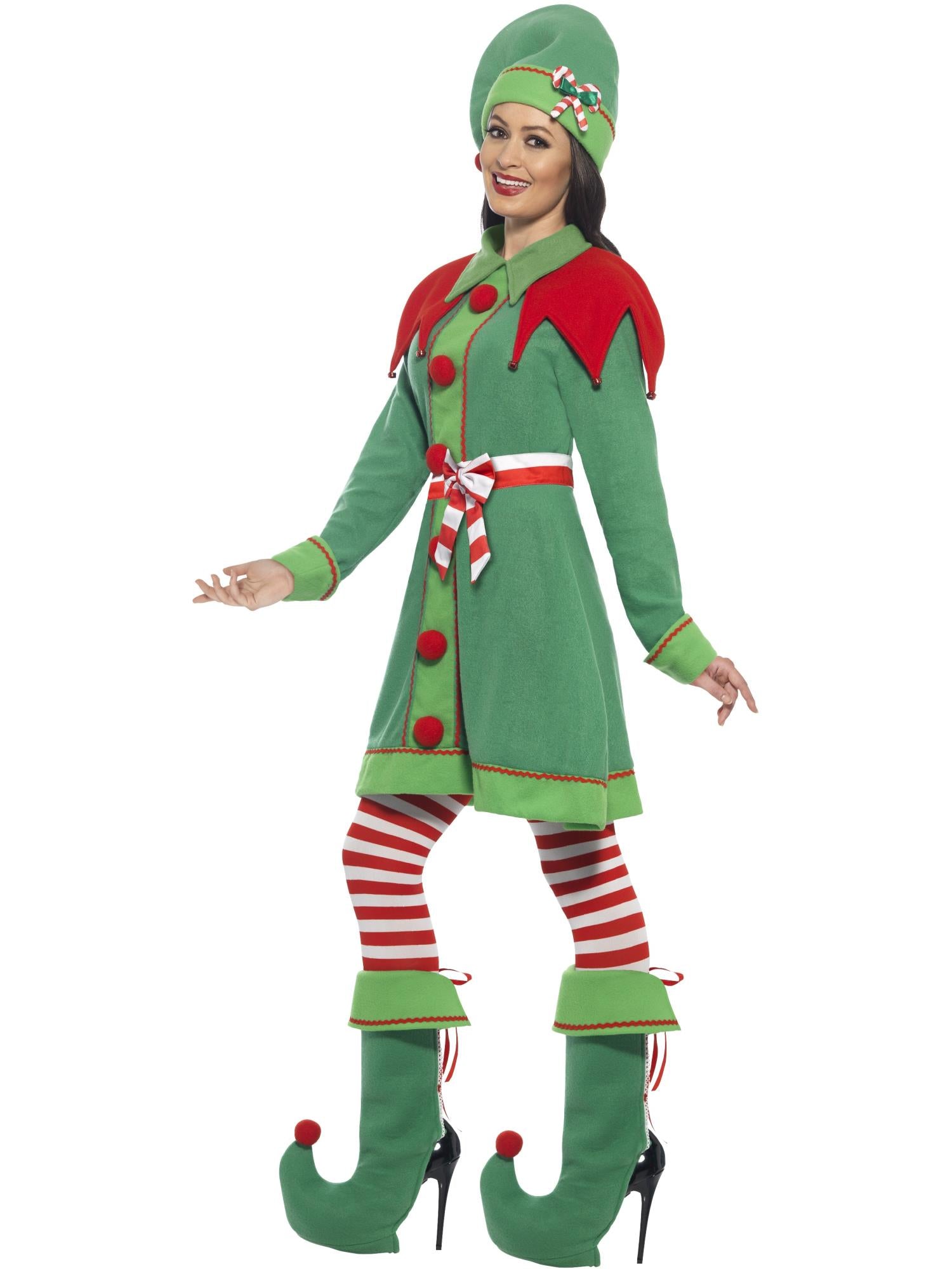 smiffys-fever-miss-elf-kost-m-damen-gr-n-6-tlg image 3