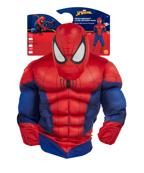 rubies-spider-man-kost-m-luxe-rot-blau-mit-muskeln-maske image 8
