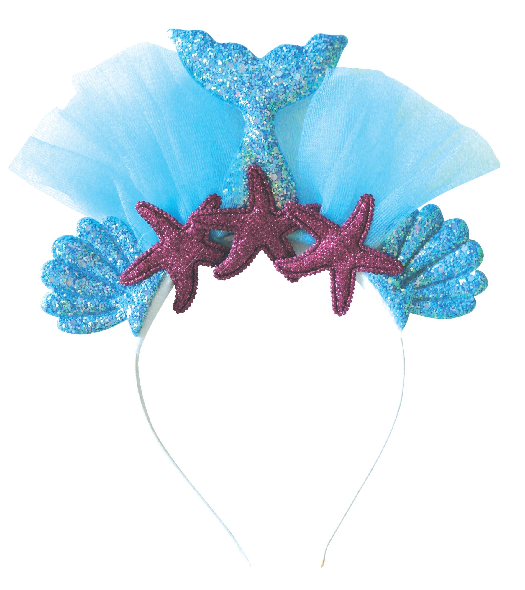 rubies-meerjungfrau-haarreif-blau-lila-muschel-glitzer image 1
