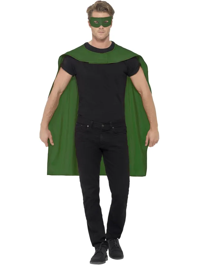 smiffys-fever-cape-gr-n-mit-augenmaske-superheld-umhang image 1