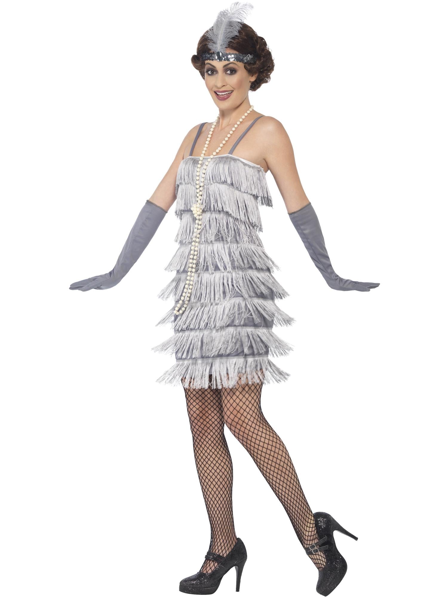 smiffys-fever-flapper-kost-m-silber-kleid-s-8-10 image 3