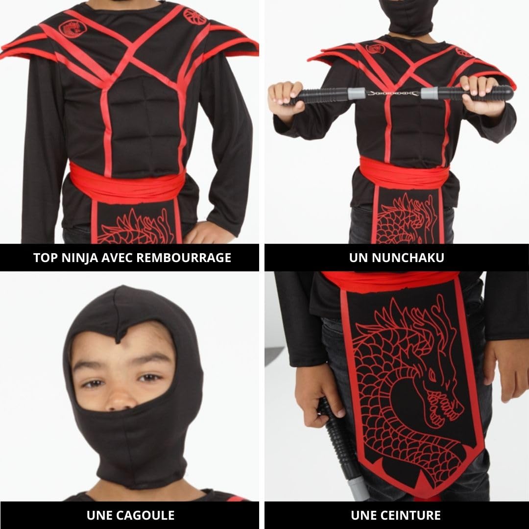 rubie-s-deluxe-ninja-kost-m-kinder-5-8-jahre-schwarz image 2