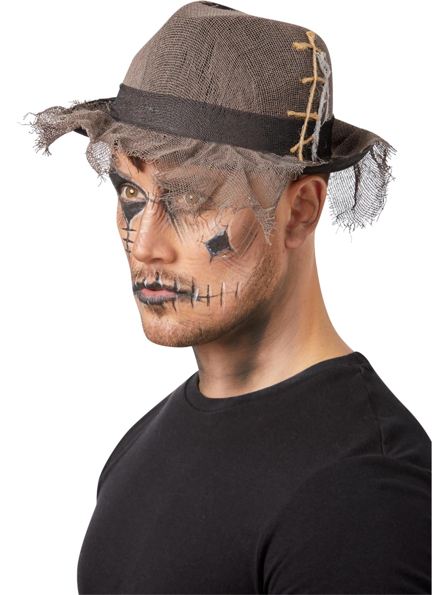 smiffys-fever-trilby-hut-grau-gothic-vogelscheuchen-hut-filz image 1