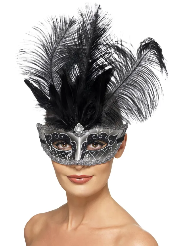 smiffys-fever-venezianische-augenmaske-colombina-schwarz image 1
