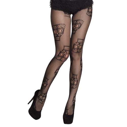 boland-halloween-la-pelona-strumpfhose-day-of-the-dead-damen image 4
