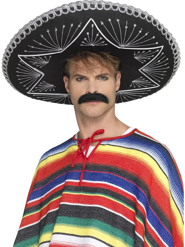 smiffys-fever-sombrero-schwarz-silber-einheitsgr-e-polyester image 1