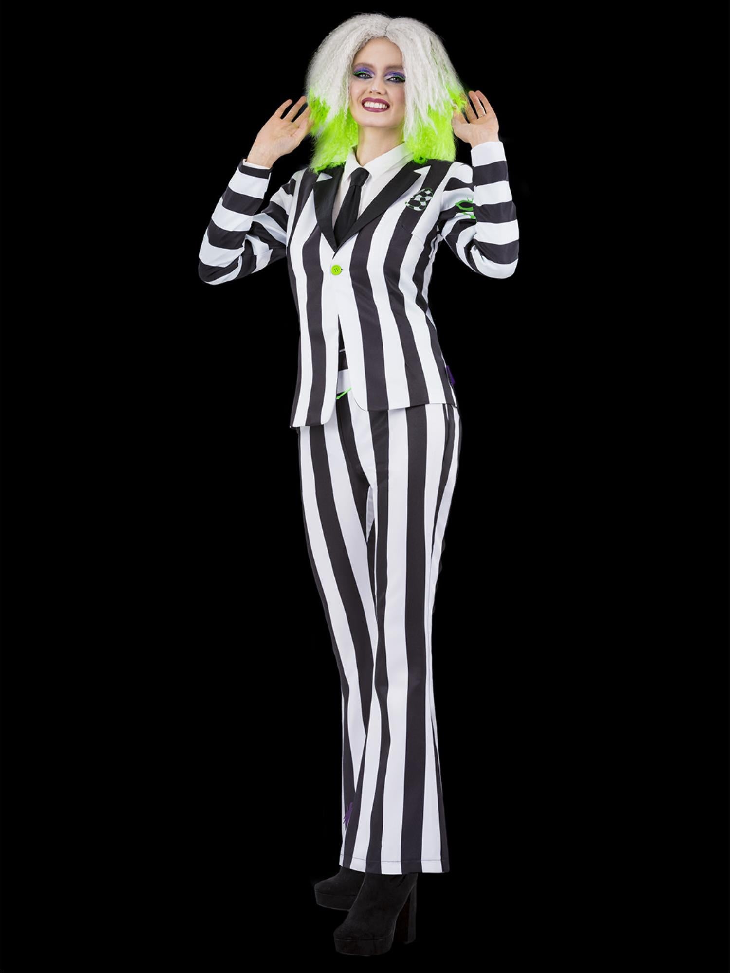 smiffys-fever-beetlejuice-damenkost-m-schwarz-wei-3-tlg image 5
