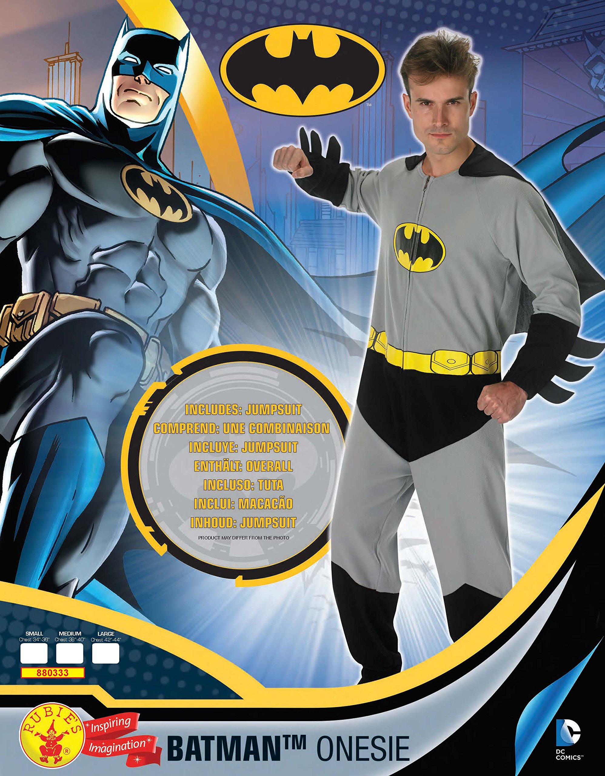 rubie-s-deluxe-batman-onesie-umhang-herren-l-kost-m image 2