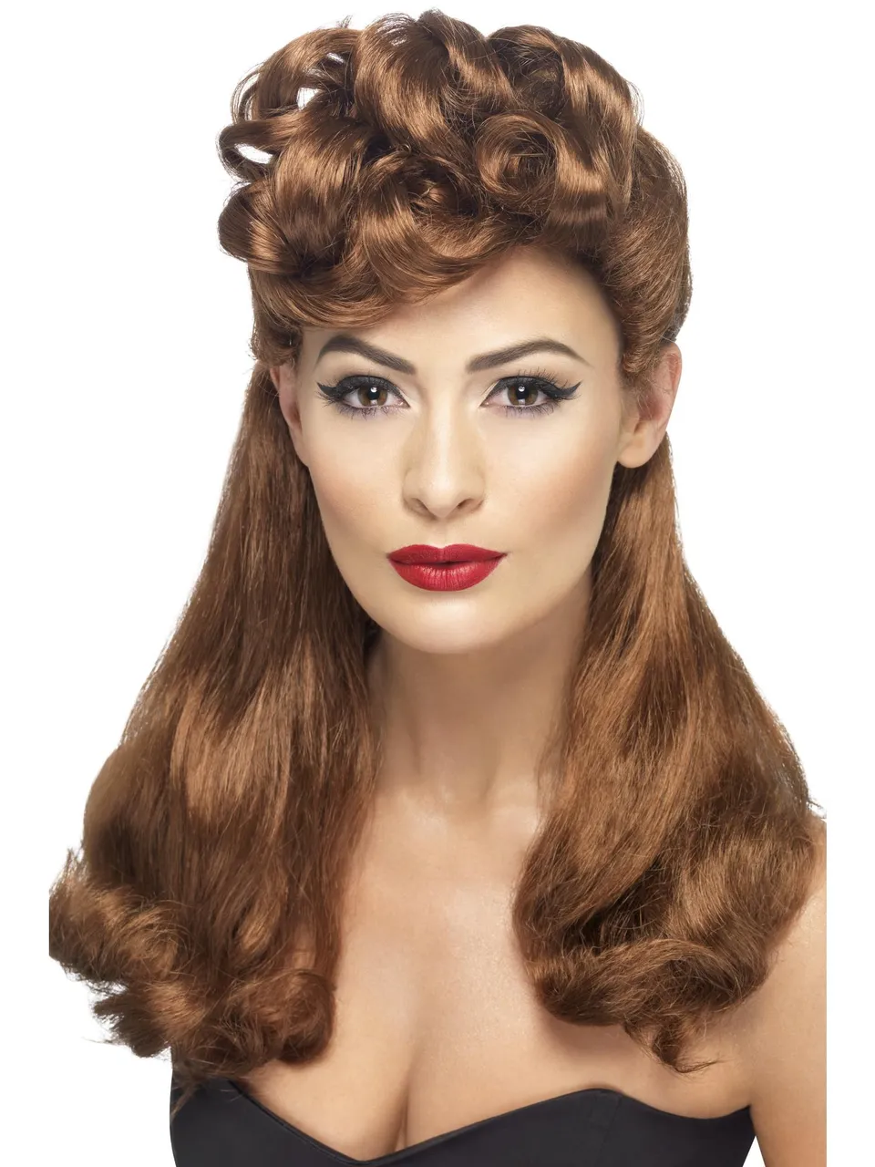 smiffys-fever-40er-vintage-per-cke-damen-auburn-lang image 1
