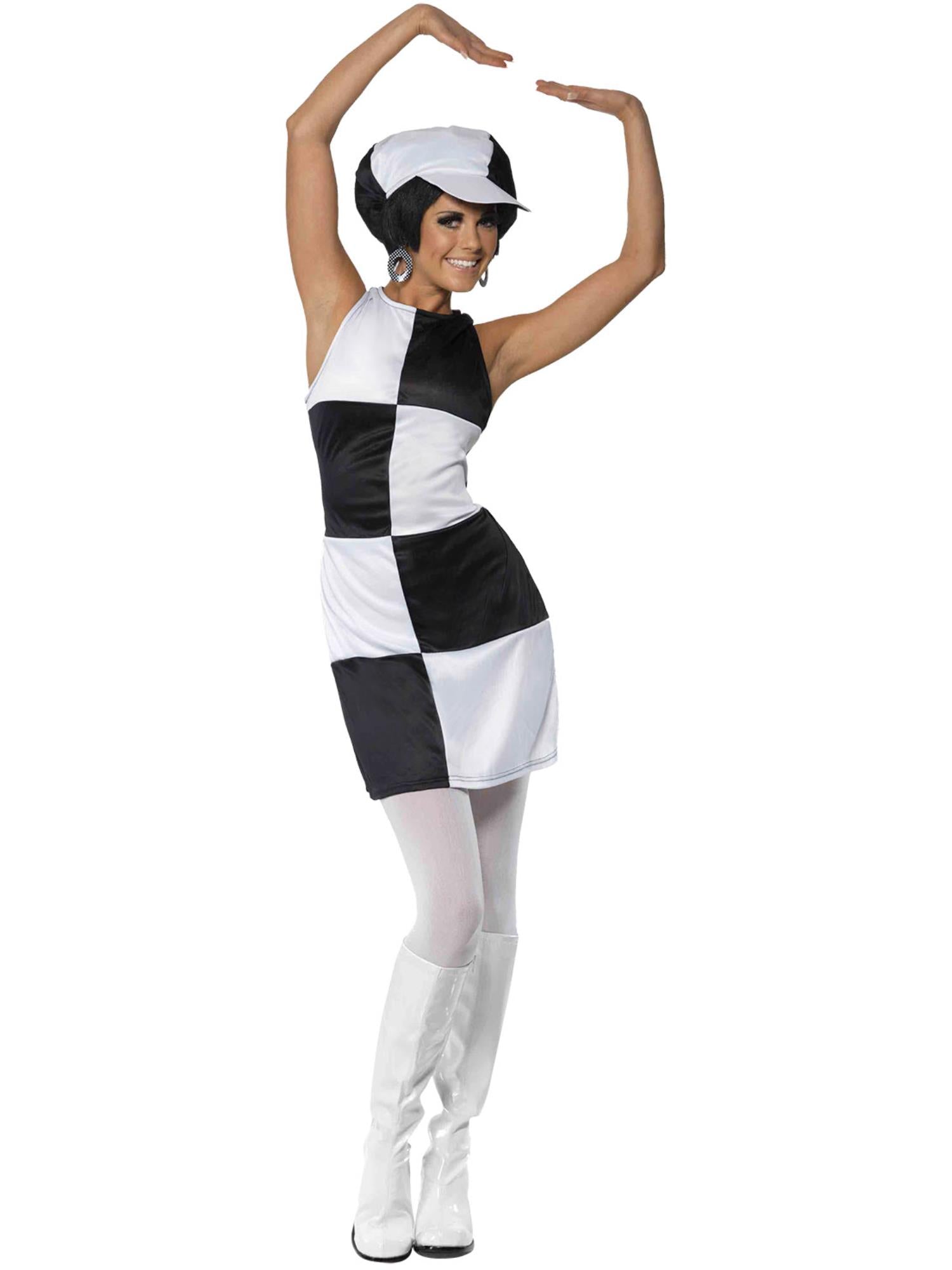 smiffys-fever-60er-party-girl-kost-m-damen-s-schwarz-wei image 4