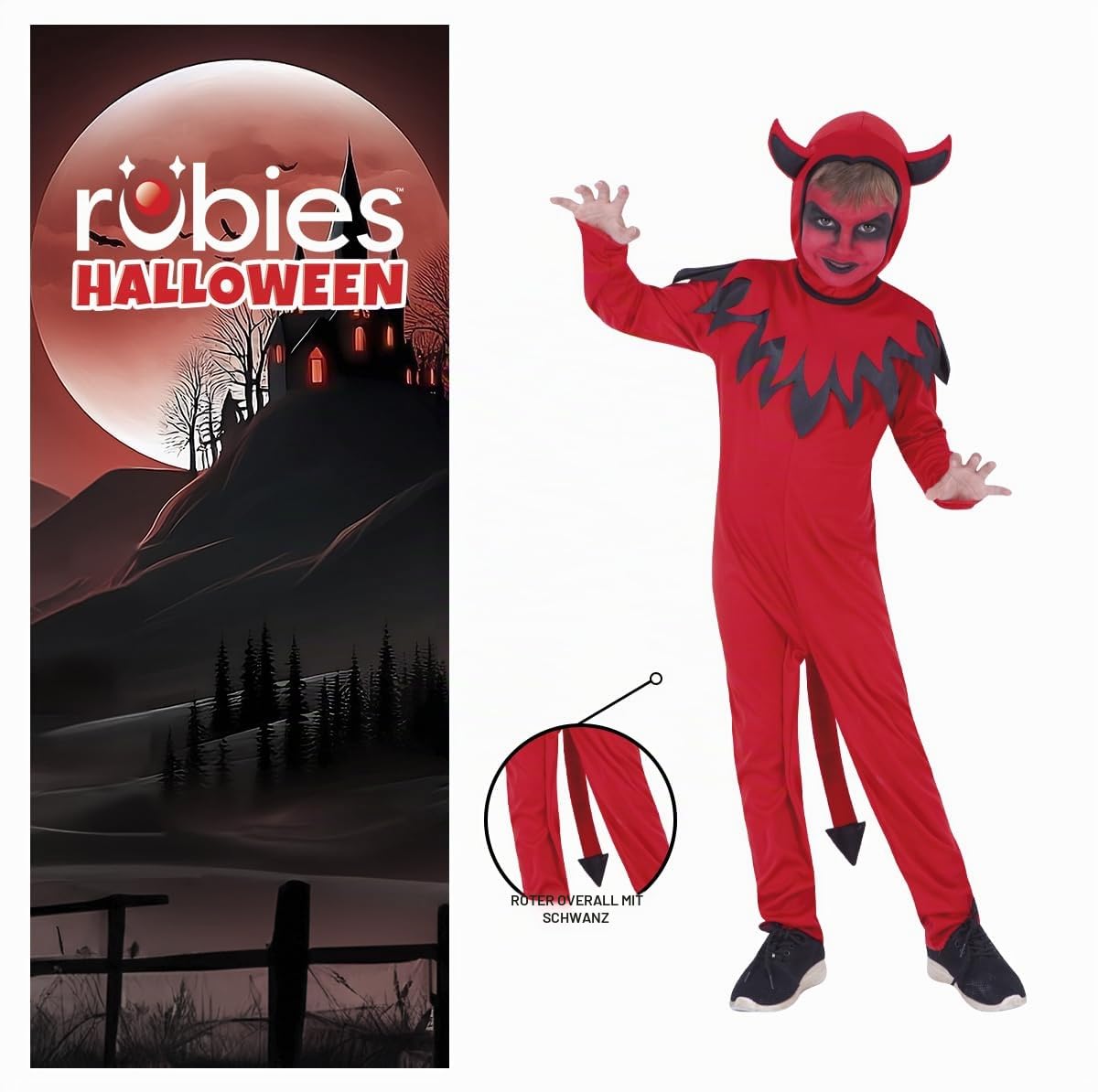 rubie-s-deluxe-teufel-kost-m-kinder-rot-jumpsuit-h-rner image 4
