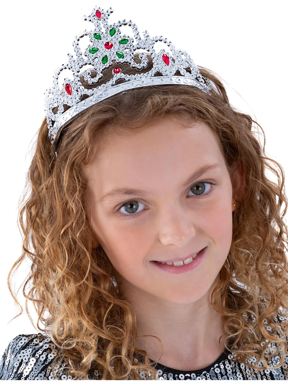 smiffys-fever-blumen-tiara-silber-mit-schmucksteinen image 1