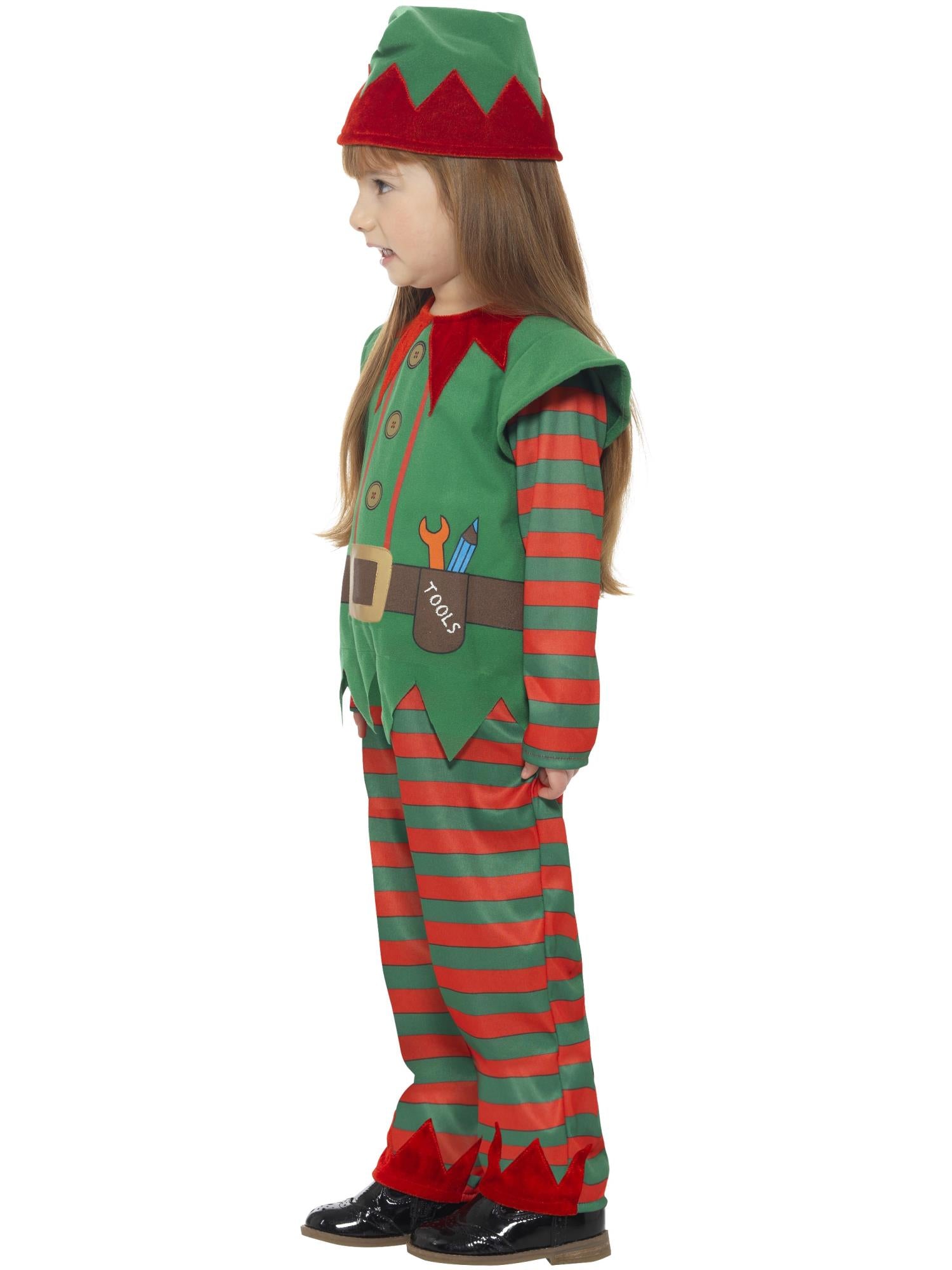 smiffys-fever-elf-kleinkind-kost-m-rot-gr-n-mit-m-tze image 5