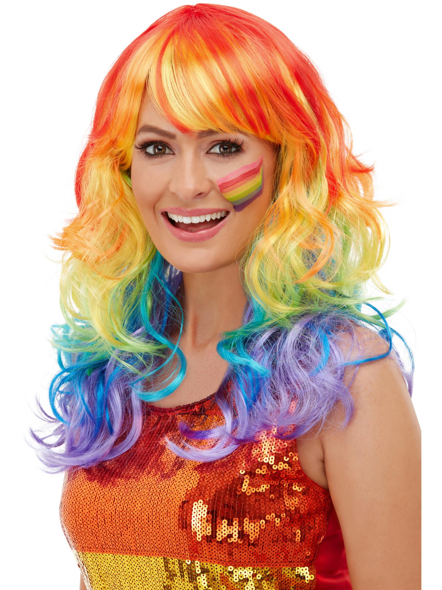 smiffys-fever-rainbow-glam-per-cke-bunt-lang-lockig image 1