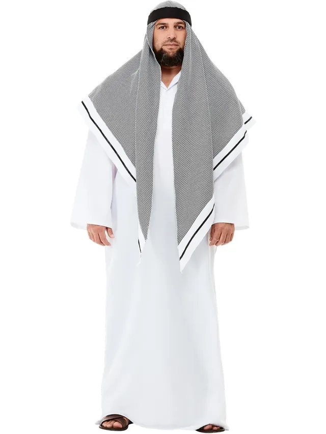 smiffys-fever-scheich-kost-m-herren-wei-robe-l image 1