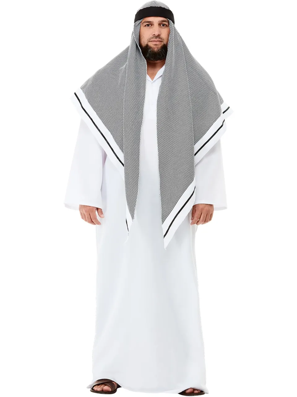 smiffys-fever-scheich-kost-m-herren-wei-robe-l image 1