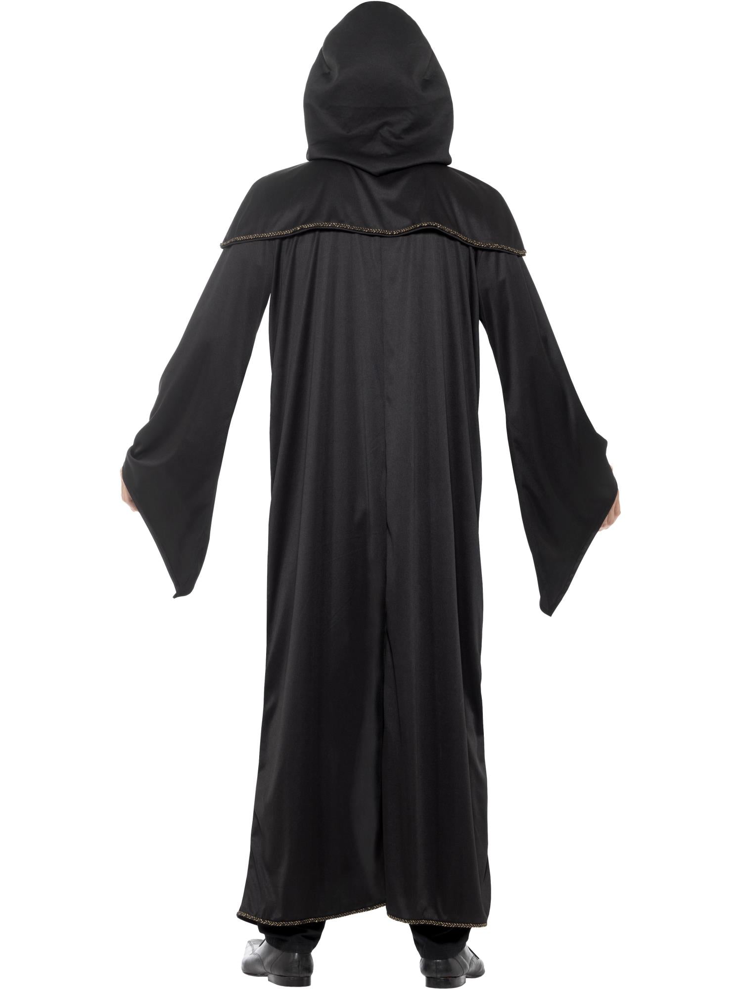smiffys-fever-wizard-umhang-schwarz-gold-mit-kapuze image 2