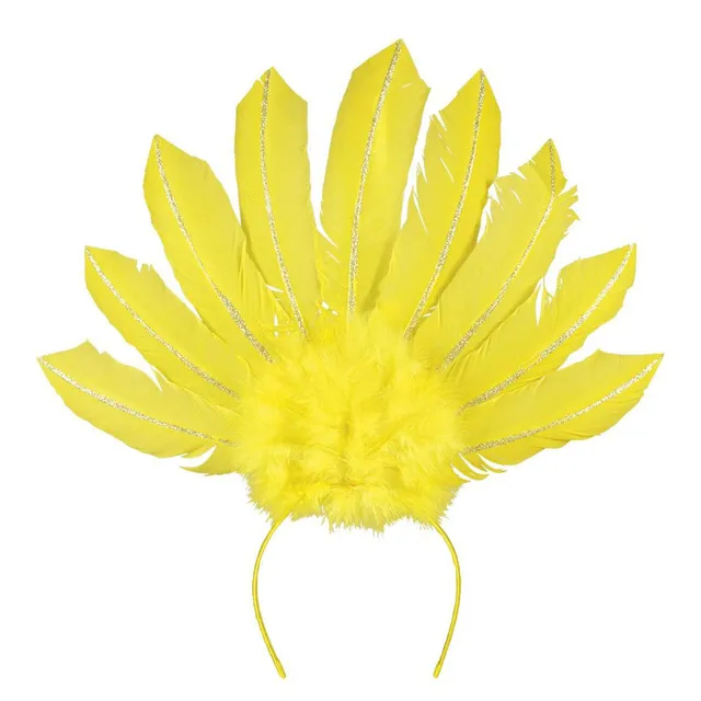 boland-samba-tiara-kopfschmuck-neongelb-1-st-ck-mit-federn image 1