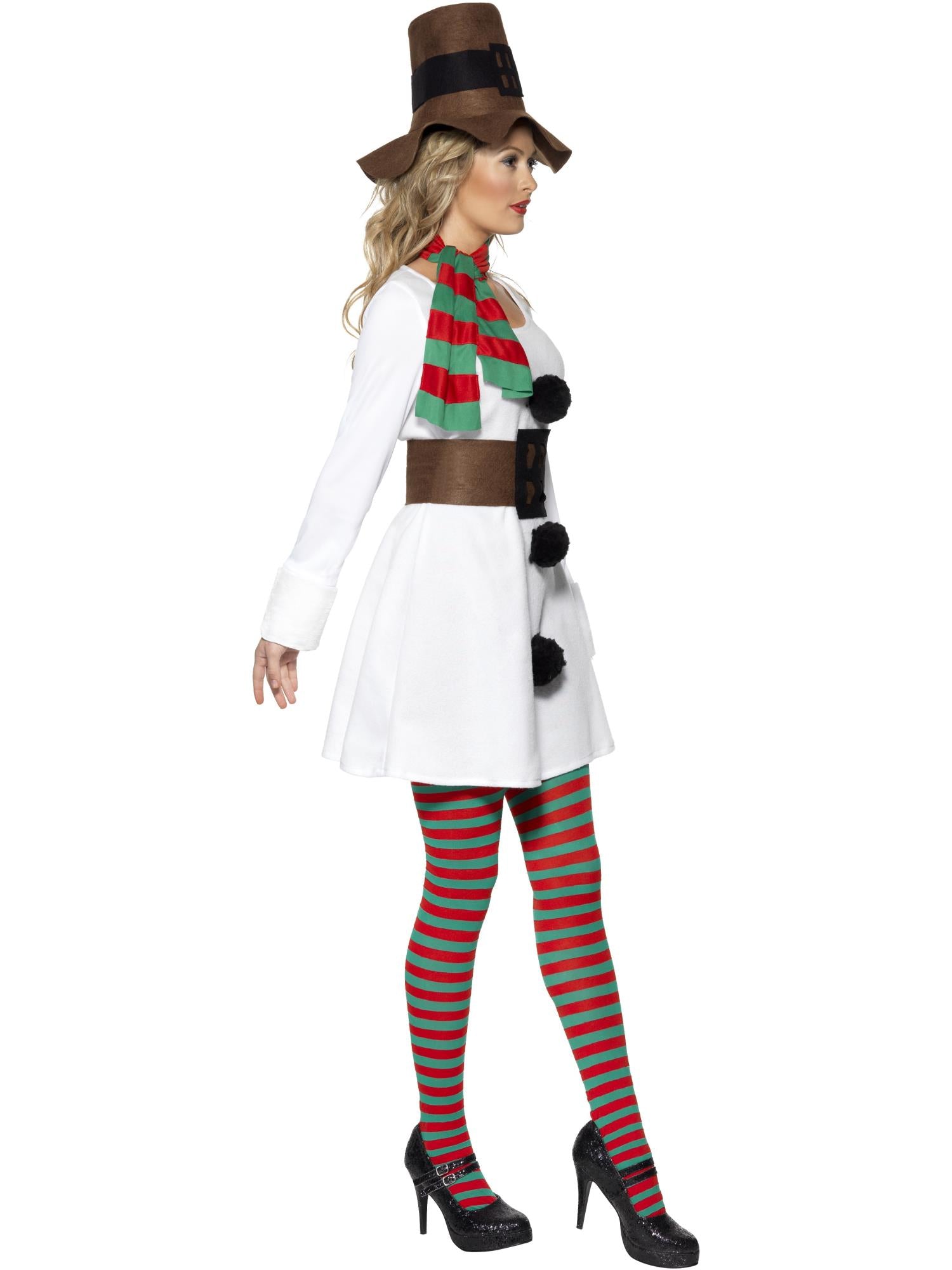smiffys-fever-miss-snowman-damen-kost-m-wei-s-l image 3