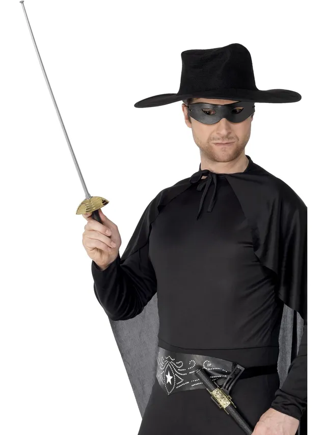 smiffys-fever-zorro-degen-schwert-mit-augenmaske-schwarz image 1