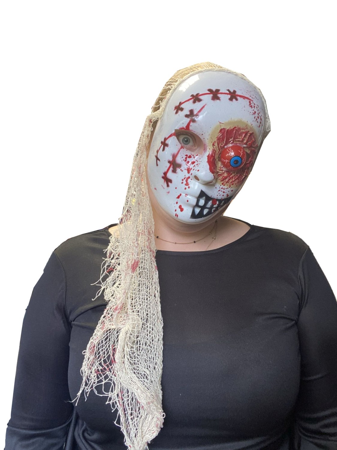 rubies-masques-et-casques-zombie-maske-erwachsene-blutig-mit-haaren image 3