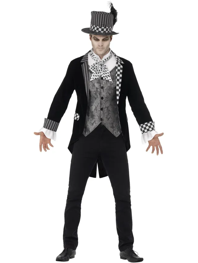 smiffys-fever-dark-hatter-kost-m-herren-schwarz-mit-hut-m-xl image 1