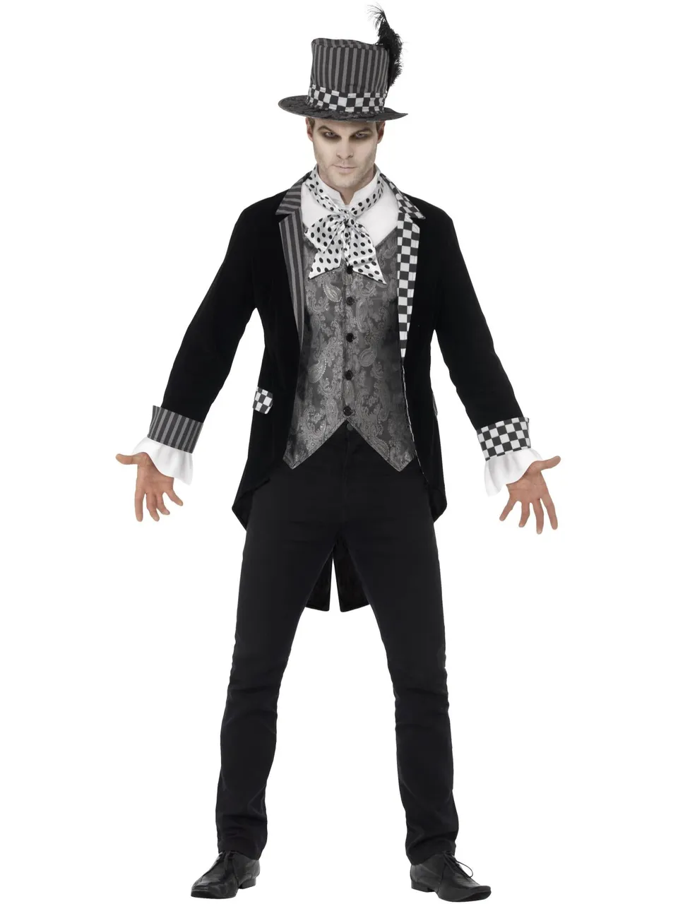 smiffys-fever-dark-hatter-kost-m-herren-schwarz-mit-hut-m-xl image 1