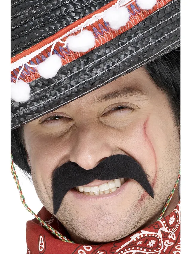 smiffys-fever-mexikaner-schnurrbart-schwarz-selbstklebend image 1