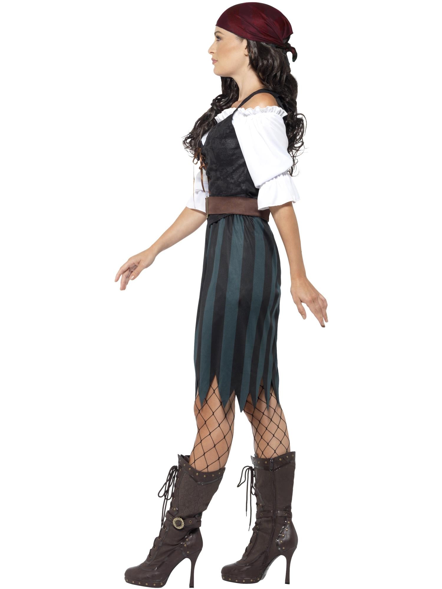 smiffys-fever-pirat-deckhand-kost-m-damen-rock-multicolor image 3